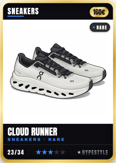Carte Cloud Runner — sneakers Rare, 160€, carte 23 sur 34