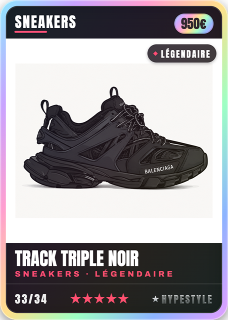 Carte Track Triple Noir — sneakers Légendaire, 950€, carte 33 sur 34